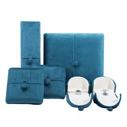 Double Open Jewellery Box Small Portable Travel Jewellery Organiser Vintage Velvet Ring Bracelet Necklace Earrings Packaging Boxes