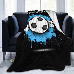 Blankets Flannel Blanket Argentina Flag Soccer Ball Against Soft Thin Fleece Bedspread Cover For Bed Sofa Home Decor Dropship