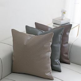 Pillow PU Leather Cover Sofa Covers 45x45/30x50 Decorative Throw Case Home El Decor Solid Colour