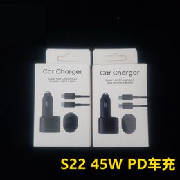 45W Type C Car Charger USB A 60W Fast Charging PD Carregador For Galaxy S22 Ultra S21 S20 Note 20 Tab S8 Tipo