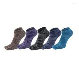 Men's Socks Five-finger Casual Cotton Comfortable Toe Summer Male Anti-slip Invisible Ankle Sock 5 Pairs