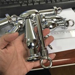 Beauty Items Metal Pull Ring Hollow Anal Plug Wash Clean sexy Toys For Man Gay Toy Dilator Stimulation Enema Removable
