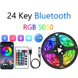 LED Strip Lights with 24 Keys Bluetooth APP Control TV Background Music Sync Tape for Bedroom Decoration SMD5050