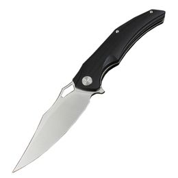 H1126 Flipper Folding Knife D2 Satin Finish Blade G10 with Steel Sheet Handle Ball Bearing Fast Open Folder Knives