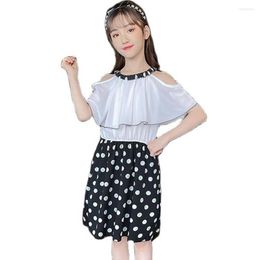 Girl Dresses Girls Summer Dress Dot Pattern For Kids 2022 Child Teen Clothes 6 8 10 12 14