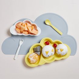 Dinnerware Sets Bamboo Fiber Children's Dinner Plate Dessert Fruit Baby Supplement Training Anti-fall Tableware Bowl Dish Fork