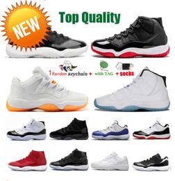 NEW Top Quality Jubilee 25th anniversary mens 11 11s basketball shoes bred space jam legend blue platinum tint heiress black