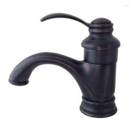 Bathroom Sink Faucets Black Oil Rubbed Bronze Single Lever Handle Vessel Faucet Mixer Taps Ahg051
