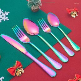Dinnerware Sets 20PCS/Set Christmas Gift Stainless Steel Cutlery Black Symphony Western Steak Knife Fork Spoon Box Set