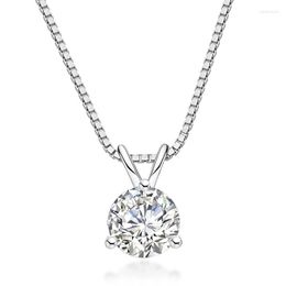 Pendants Anu VVS1 D Color 1ct Moissanite Diamond 18K Gold Plated Three Claw Pendant Anniversary Gift Necklaces Wholesale