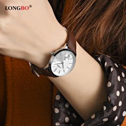 2020 LONGBO Luxury Quartz Watch Casual Fashion Leather Strap Watches Men Women Couple Watches Sports Wristwatch 80286217G