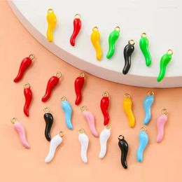 Hoop Earrings 50pcs Colourful Chilli Yellow Red Blue Enamel Dangle Drop Earring Clips Piercing Pendiente Daily Punk Party Jewellery Wholesale