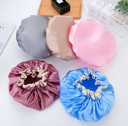 The latest 27CM double layer shower cap thickened waterproof shower many colors to choose from support custom logo