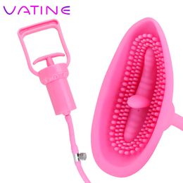 Beauty Items VATINE Vagina Pump Tongue Licking Sucking Nipple Vibrator Vacuum Pussy 10 Speed sexy Toys For Woman Clitoris Stimulator