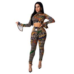 Womens Tracksuits Sexy Tops Shirts Sportswear Women Slim Leisure Sports Suit Long Sleeve Tees Pants 2 Piece Sets Jogger Suit Yuga Tracksuit Size S-2XL