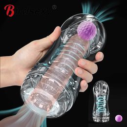 Beauty Items Male Masturbator Cup Soft Pussy sexy Toys Transparent Vagina Adult Endurance Exercise Eortic Products Vacuum Pocket for Men