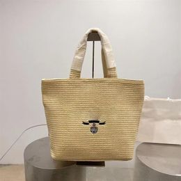Summer straw bags Beach bag Girls Knitting shoppper Designer shoulder bag High capacity five colors Size 31cm201n