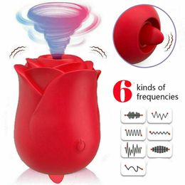 Beauty Items Rechargeable Silicone Rose Clitoral Clit Suction Vibrator sexy Toy for Female Sucking Pump Women Sucker Tongue Lick Dildo Massage