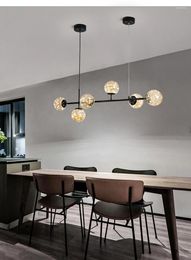 Chandeliers Modern Nordic Indoor Lighting Glass Round For Home Living Room Bedroom Lustre Minimalism Hanging