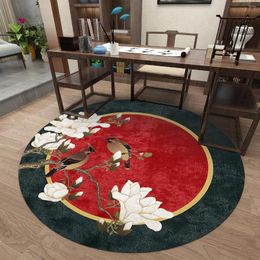 Carpets Red European Style Circular For Living Room Coffee Tables Floor Mats Children's Bedroom Round Carpet Home Decoration