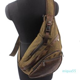 Cross Body Men Canvas Casual Travel Motorcycle High Capacity Messenger Shoulder Sling Pack Chest E Bag241o