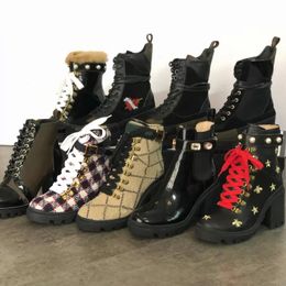 World Tour Desert Women Designer Boots Platform Leather Chelsea louis boot Spaceship Crystal Belt Ankle Sylvie Web Heel flamingos medal Winter womens with Box