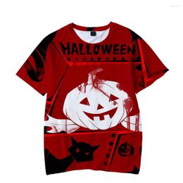 Мужские рубашки на Хэллоуин взрывная тыква голова призрачная 3D Цифровая тренда Тренда повседневные взрослые дети с коротким рукавом футболки