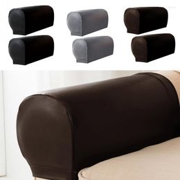 Chair Covers 2PCS PU Leather Removable Arm Stretch- Sofa Couch Protector Armchair Cover Armrest Solid Home Decor