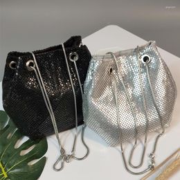 Evening Bags Sequined Bucket Bag Summer Small Female Korean-Style Flash Diamond Cross-Chain Portable Shoulder