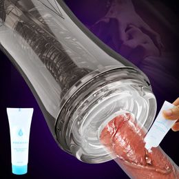 Beauty Items Male Masturbator Cup Soft Pussy sexy Toys With Lubricant Women Vagina Adult Cock Trainer Aeroplane Vacuum Pocket for Men