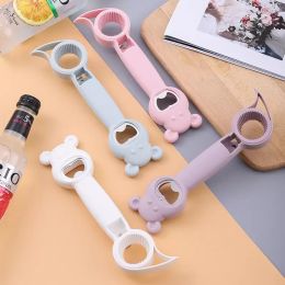 4 In 1 Multi-purpose Bottle Opener Bear Shape Manual Lid Remover Beer Corkscrew Funny Can Jars Openers Kitchen Accessories New