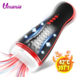 Beauty Items Automatic Blowjob Sucking Masturbation Cup Heating Real Masturbator Vagina Pussy sexy Toys for Men Goods Adults Shop