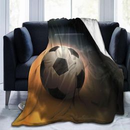 Blankets Flannel Blanket Soccer Ball Steel Goal Ultra-Soft Micro Fleece For Bathrobe Sofa Bed Travel Home Winter Spring Fall