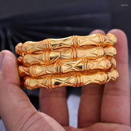 Bangle Wando 4Pcs/lot Dubai Gold Bangles For Women Men Color Ethiopian Bracelets African Jewelry