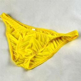 Underpants Ice Silk Men's Bikini Underwear Low-waist Male Panties Men Sexy Translucent Briefs Triangular Shorts