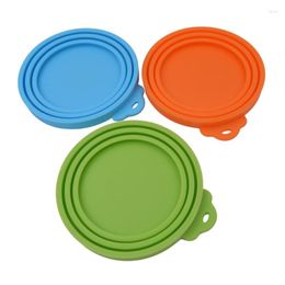 Kitchen Storage 3 In 1 Colorful Silicone Can Lid Food Tin Cover Cans Cap Pet Box Keep Fresh Supply Reusable