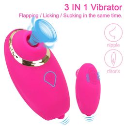 Beauty Items 88mm 3 In 1 Flap Lick Sucking Vibrators For Women Clitoris Licks Nipple Sucker Anal Toys Female Masturbator sexy Toy Erotic Goods