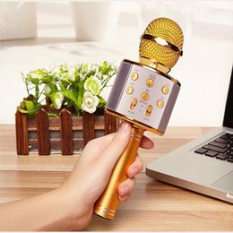 Microphones WS858 Wireless Karaoke Portable Professional Speaker Home KTV Handheld Microphone USB Singing Recording Player Function Family