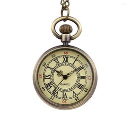 Pocket Watches 2022 Vintage Round Dial Quartz Small Watch Classical Roman Scale Man Woman Necklace Clock Jewelry Gift Q