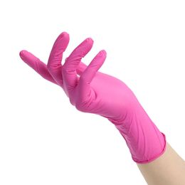 10 pairs Wholesale Good Price Disposable Pink Nitrile Gloves Non Sterile Box