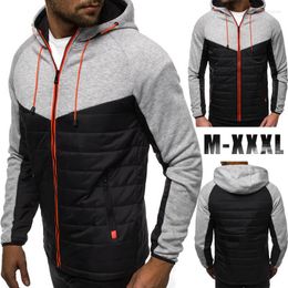 Men's Hoodies Plus Size 3XL Hoodie Men 2022 Casual Zipper Sweatshirt Slim Fit Full Sleeve Patchwork Hooded Cardigan Tracksuit