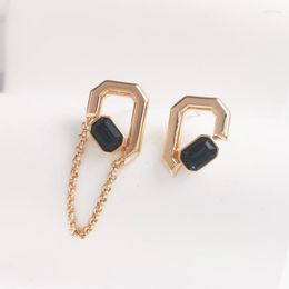 Stud Earrings Trending Jewellery 2022 Austrian Crystal Geometric Design Studs For Women Party Fashion Gold Colour Earings Girl Gift