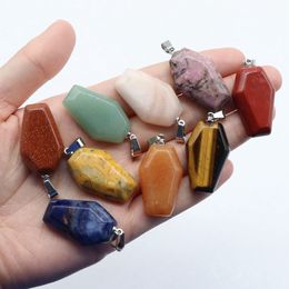 Wholesale Different Materials Jasper Crystal Coffin Shaped Gemstone Mini Carved Stone Women Men Gift