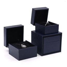 Gift Wrap Blue Series Jewellery Set Boxes Fashion Solemn Packaging Box Ring High-end Necklace Bracelet For Wedding