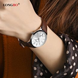 2020 LONGBO Luxury Quartz Watch Casual Fashion Leather Strap Watches Men Women Couple Watches Sports Wristwatch 80286241H