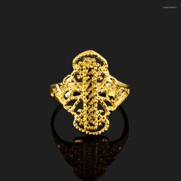 Wedding Rings Latest Arrival Ethiopian Bridal Ring 24k Gold Color Fashion Jewellry Engagement Women Girls Wholesale
