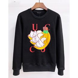 Designer men's and women's hoodies creative banana cat print long-sleeved top casual fashion spring and autumn couple wear pullover