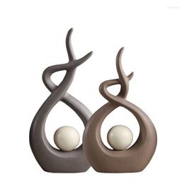 Decorative Figurines Ceramic Abstract Small Creative Nordic Ornaments Bookshelf TV Cabinet Living Room Porch Decorations