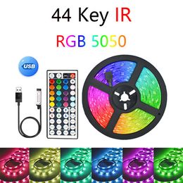 LED Strip Lights TV Background Lighting Colorful RGB 5050 USB 24keys Infrared Remote Long Distance Control Neon Light for Home