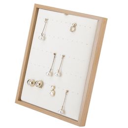 Wood Vertical Jewellery Display Holder Rings Earrings Organiser Soft Lining Fashion Shows Display Home Decoration A349